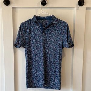 SWANNIES GOLF youth Blue Patterned Polo Shirt